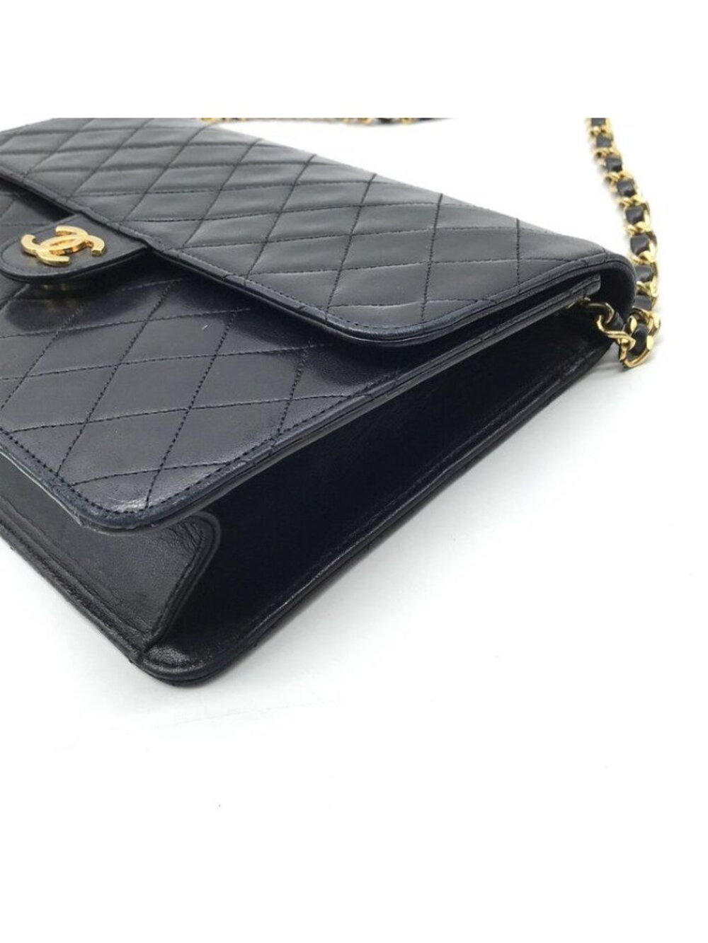 ★SOLD★ Chanel CC Logo Quilted Leather Che Hmm Shoulder Bag LadyBlack - Picture 6 of 10
